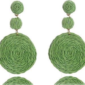 Women Girl Teen Handmade Lightweight Statement Geometric Circle Round Earring